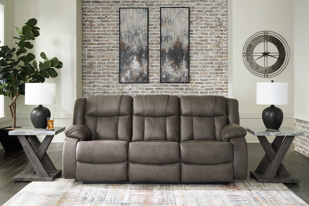 J&M Furniture - Ashley Furniture - First Base Reclining Sofa - Reclining Sofa / Gunmetal - 6880488