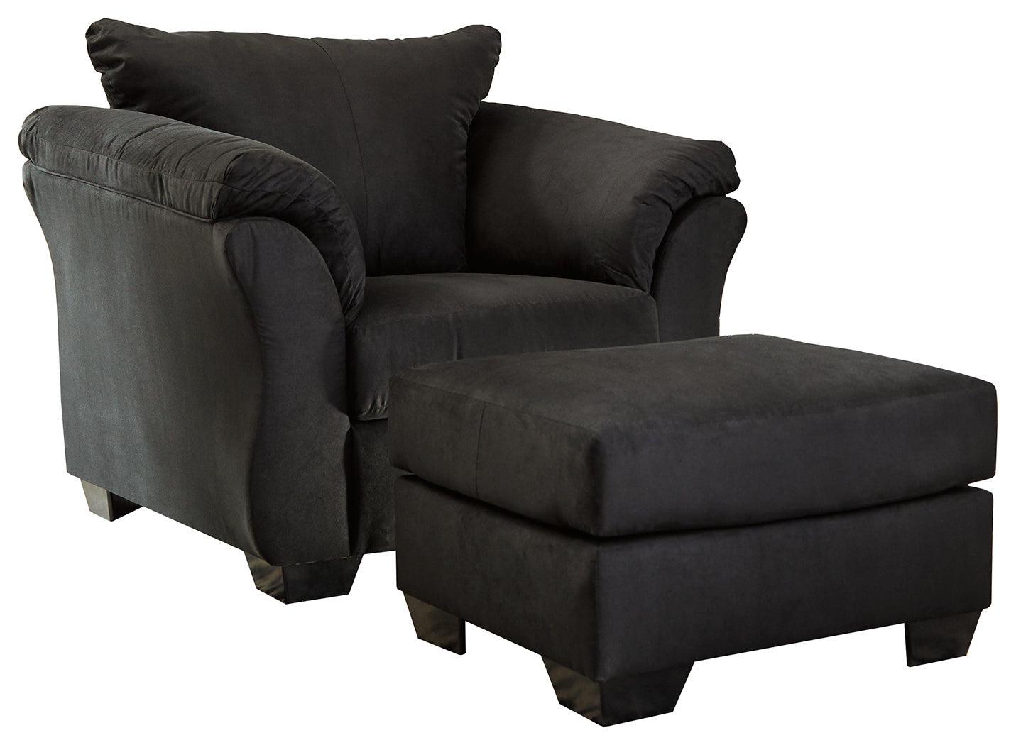 J&M Furniture - Ashley Furniture - Darcy Chair and Ottoman - Chair and Ottoman / Black - 75008U3