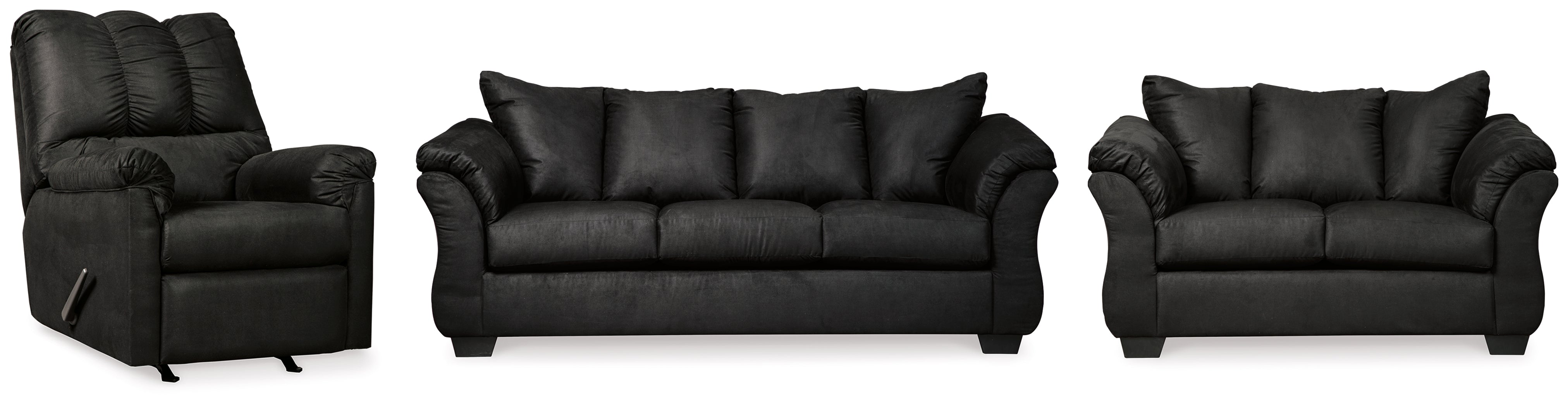 J&M Furniture - Ashley Furniture - Darcy Sofa, Loveseat and Recliner - Sofa, Loveseat and Recliner / Black - 75008U9