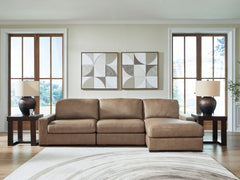 J&M Furniture - Ashley Furniture - Veronella 3-Piece Sectional with Chaise - RAF 3-Piece Sectional with Chaise / Sahara - 76106S6
