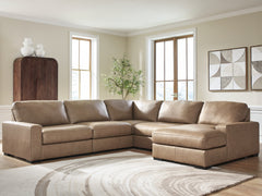 J&M Furniture - Ashley Furniture - Veronella 5-Piece Sectional with Chaise - RAF 5-Piece Sectional with Chaise / Sahara - 76106S13