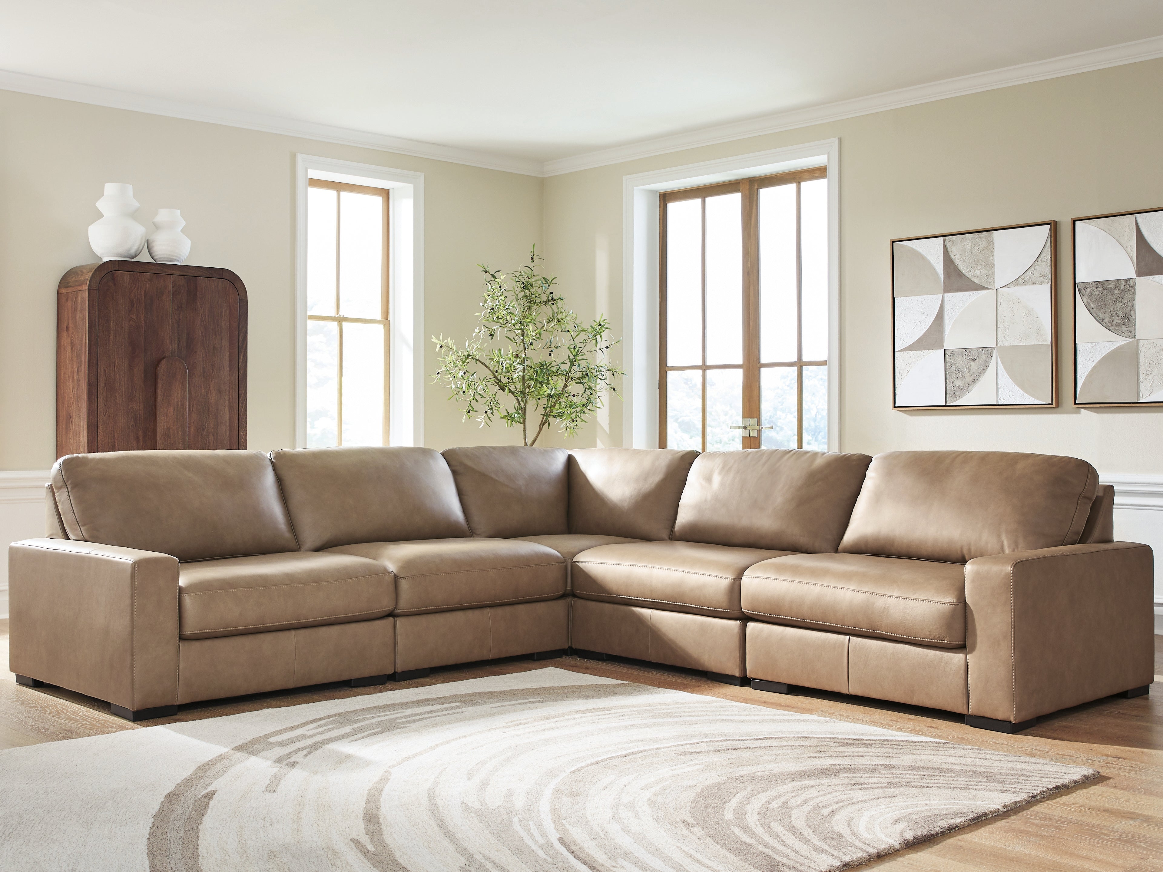 J&M Furniture - Ashley Furniture - Veronella 5-Piece Sectional - RAF 5-Piece Sectional / Sahara - 76106S17