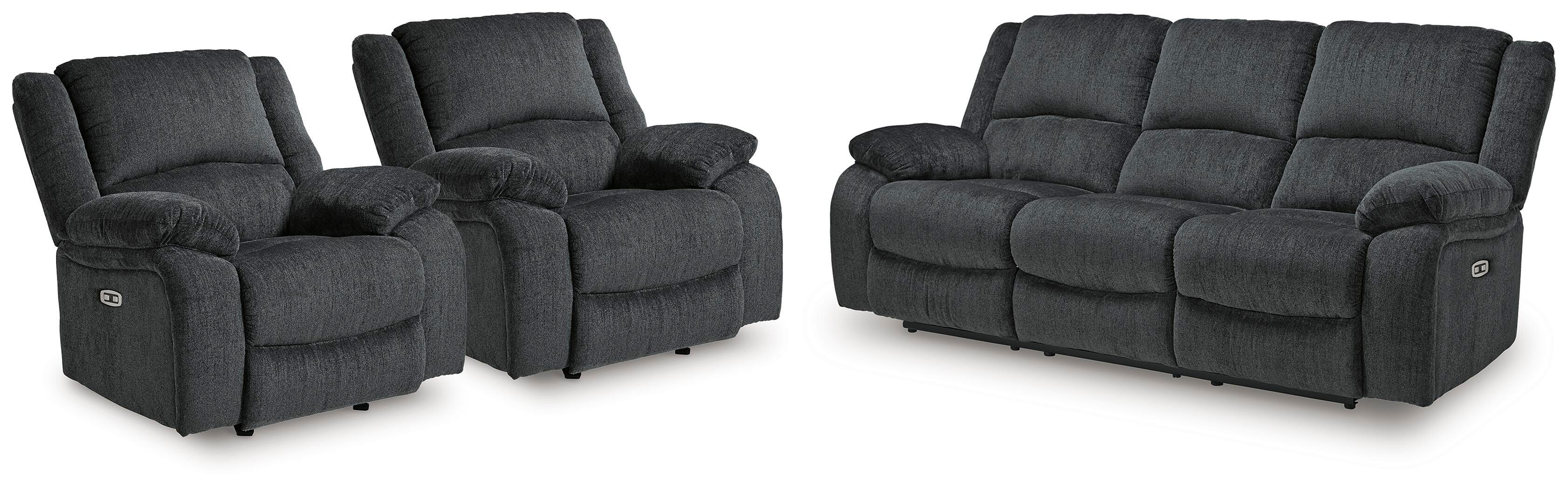 J&M Furniture - Ashley Furniture - Draycoll Power Reclining Sofa and 2 Power Recliners - Power Reclining Sofa and 2 Power Recliners - 76504U12