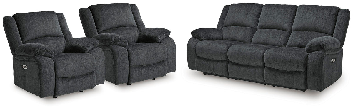 J&M Furniture - Ashley Furniture - Draycoll Power Reclining Sofa and 2 Power Recliners - Power Reclining Sofa and 2 Power Recliners - 76504U12