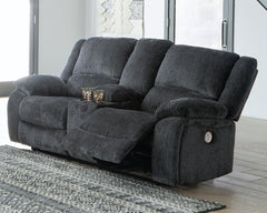 J&M Furniture - Ashley Furniture - Draycoll Power Reclining Loveseat with Console - DBL REC PWR Loveseat w/Console / Slate - 7650496