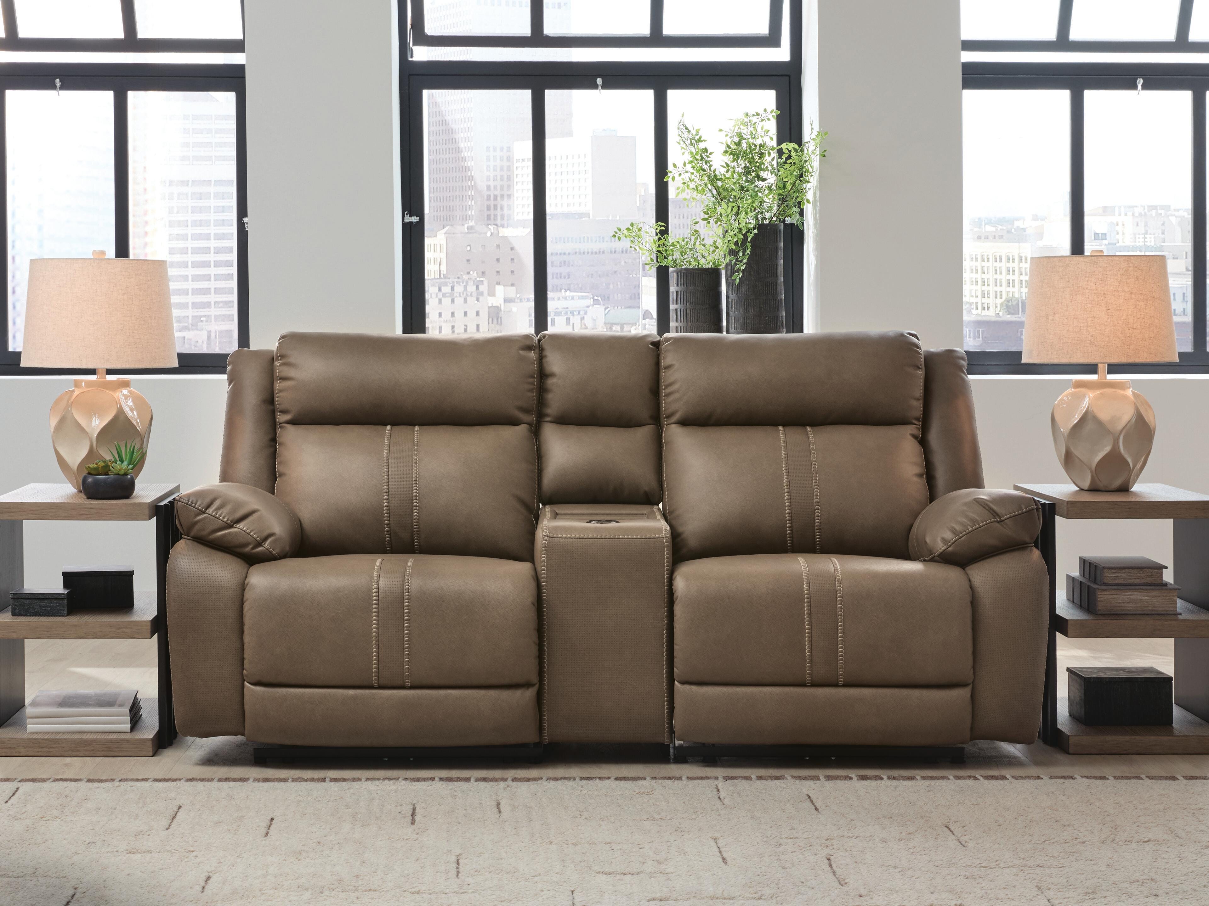 J&M Furniture - Ashley Furniture - Max-Momentum 3-Piece Power Reclining Sectional Loveseat with Audio Console - 3-Piece Power Reclining Sectional Loveseat with Audio Console - PC82305S2
