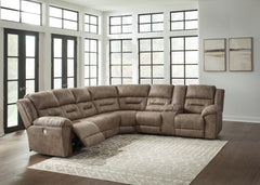 J&M Furniture - Ashley Furniture - Ravenel 4-Piece Power Reclining Sectional - 4-Piece Power Reclining Sectional / Fossil - 83106S4