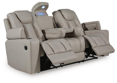 Elevate Edges Reclining Sofa with Drop Down Table
