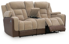 Mixed Motion Power Reclining Loveseat with Console