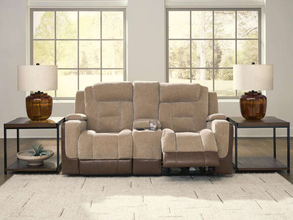 J&M Furniture - Ashley Furniture - Mixed Motion Power Reclining Loveseat with Console - PWR REC Loveseat/CON/ADJ HDRST - PC8350418