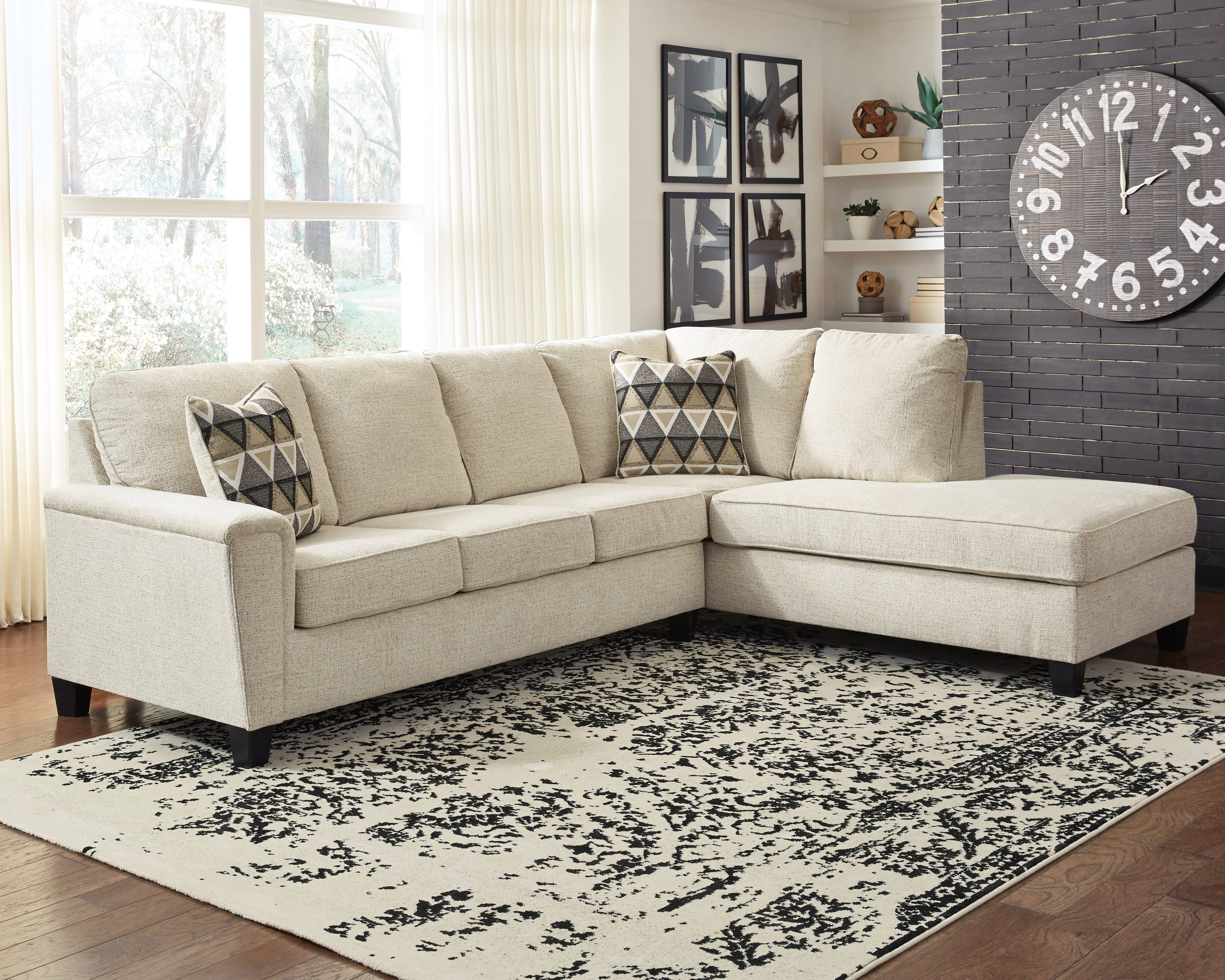 J&M Furniture - Ashley Furniture - Abinger 2-Piece Sectional with Chaise - LAF 2-Piece Sectional with Chaise / Natural - 83904S2