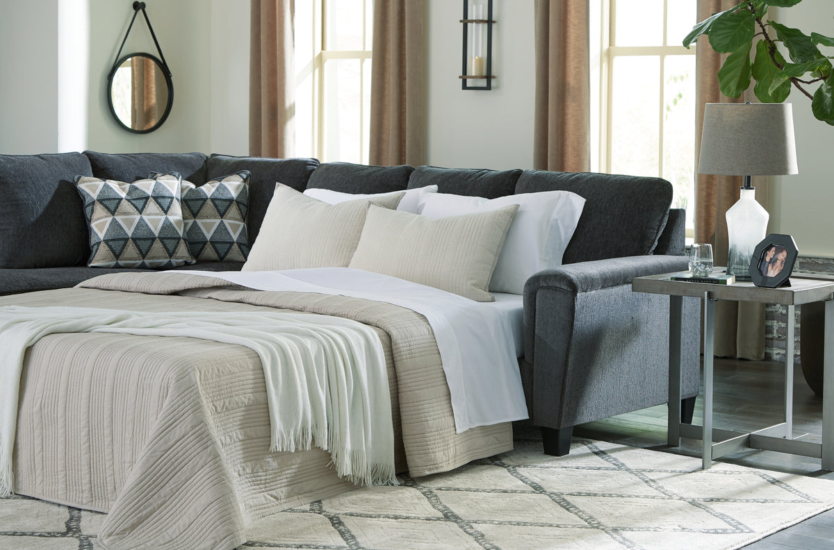 J&M Furniture - Ashley Furniture - Abinger 2-Piece Sleeper Sectional with Chaise - RAF 2-Piece Sleeper Sectional with Chaise / Smoke - 83905S3