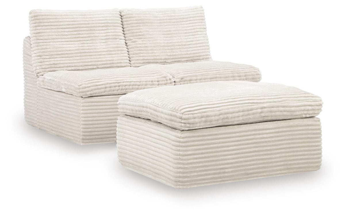 J&M Furniture - Ashley Furniture - Fannin Armless Chair with Ottoman - 2 Armless Chairs w/Otto (3/CN) - PC8430431