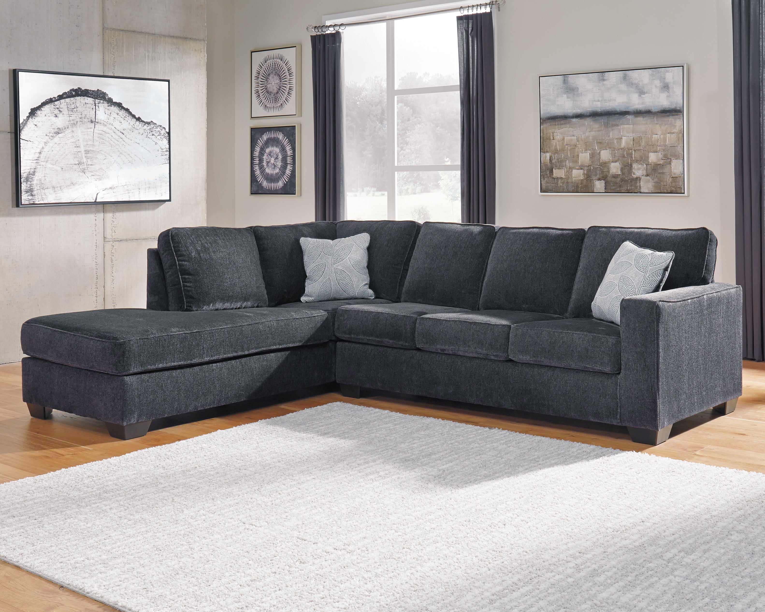 J&M Furniture - Ashley Furniture - Altari 2-Piece Sectional with Chaise - LAF 2-Piece Sectional with Chaise / Alloy - 87214S2