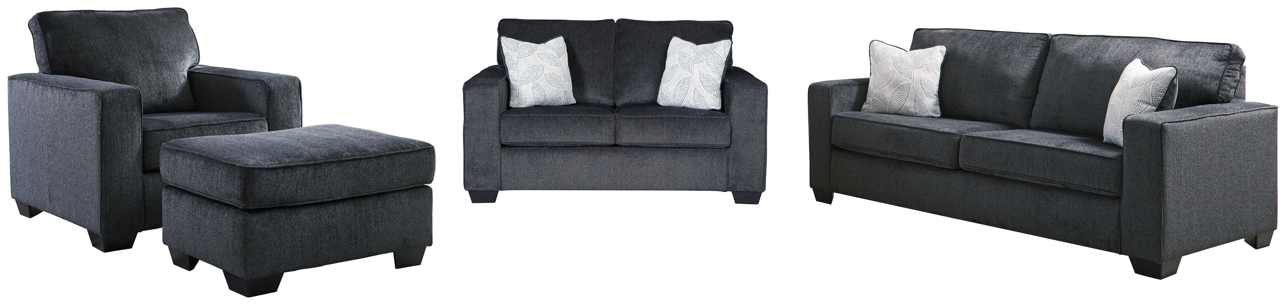 J&M Furniture - Ashley Furniture - Altari Sofa, Loveseat, Chair and Ottoman - Sofa, Loveseat, Chair and Ottoman / Slate - 87213U8