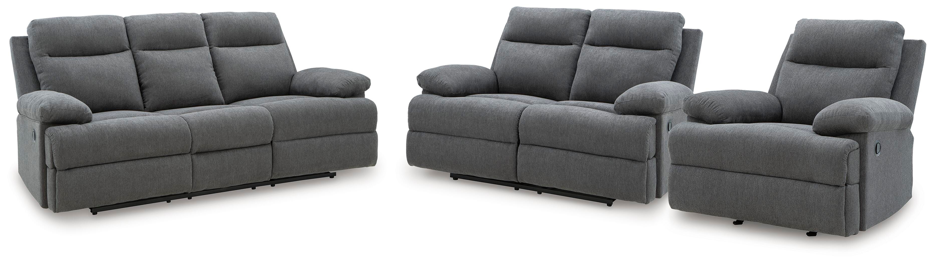 J&M Furniture - Ashley Furniture - Side-Swipe Reclining Sofa, Loveseat and Recliner - Reclining Sofa, Loveseat and Recliner - PC91406U2
