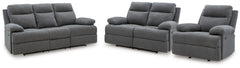 Side-Swipe Reclining Sofa, Loveseat and Recliner