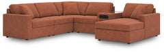 J&M Furniture - Ashley Furniture - Modmax 6-Piece Sectional with Audio System and Chaise - RAF 6-Piece Sectional with Audio System and Chaise / Spice - 92102S51