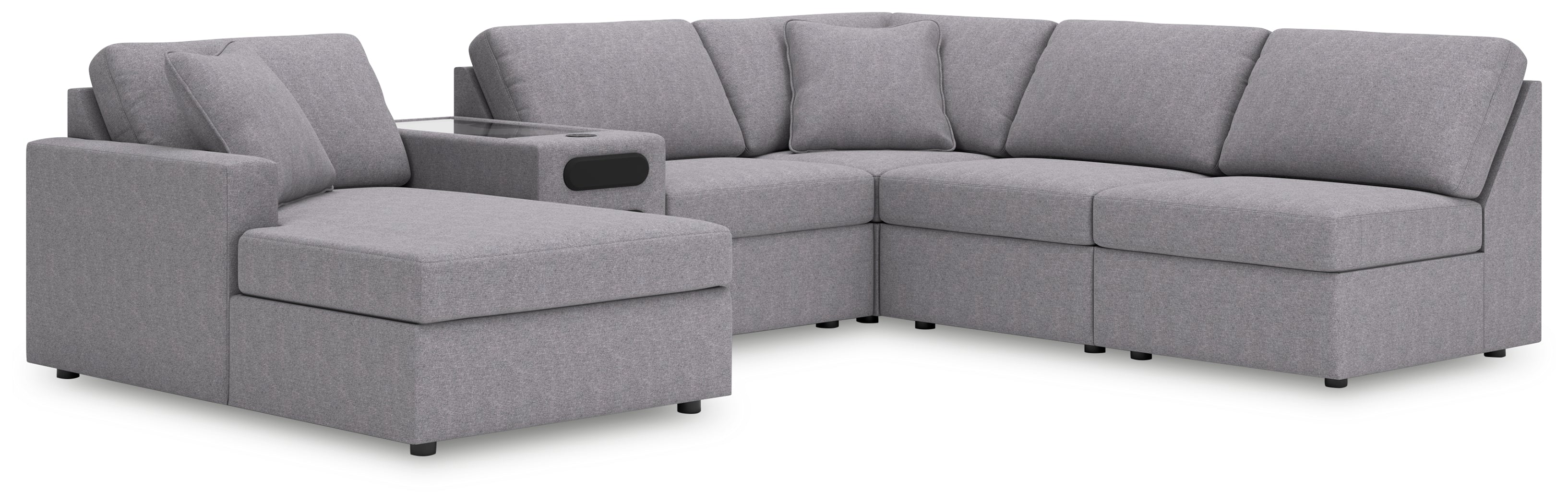 J&M Furniture - Ashley Furniture - Modmax 6-Piece Sectional with Chaise - RAF 6-Piece Sectional with Chaise / Granite - 92104S24