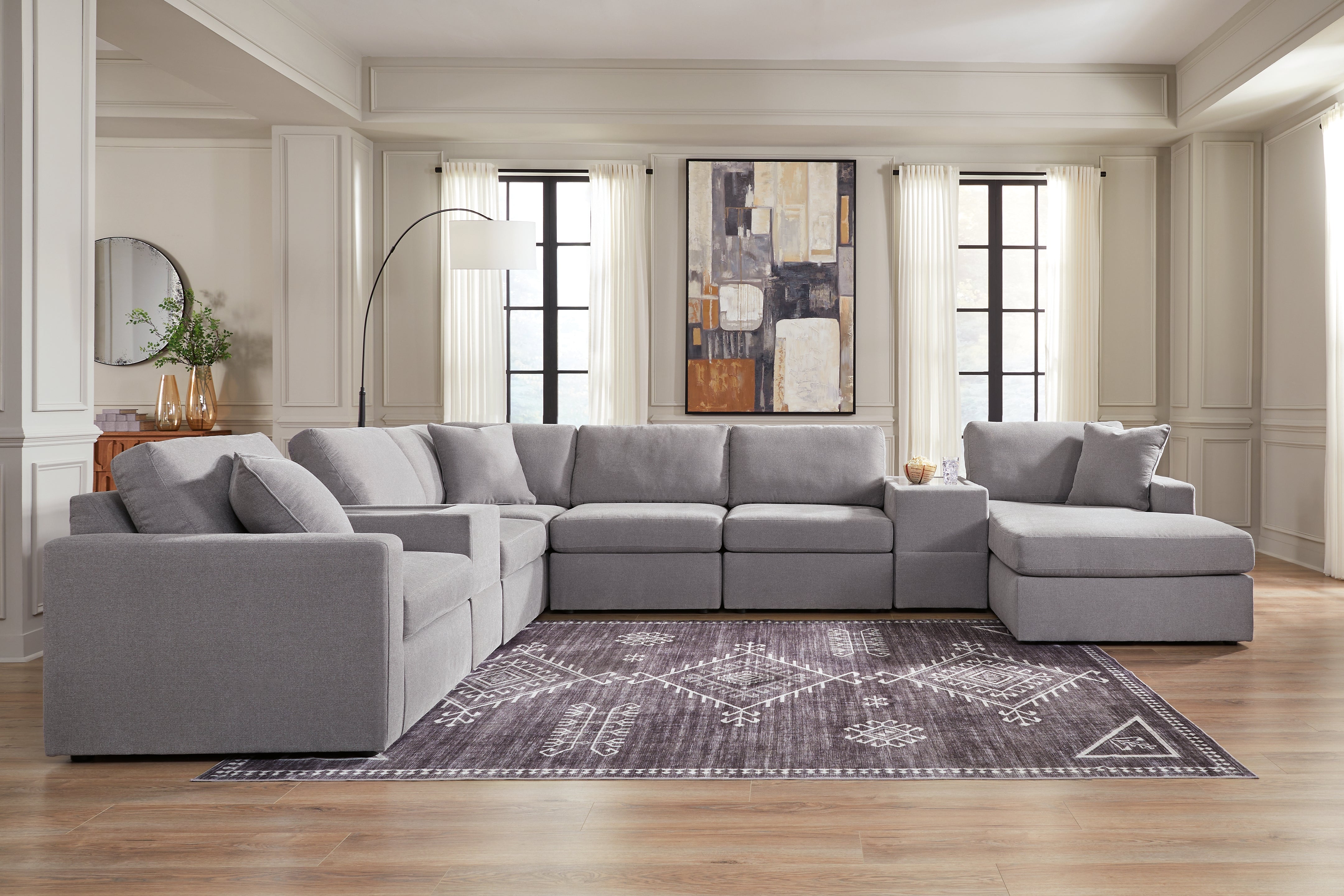 J&M Furniture - Ashley Furniture - Modmax 8-Piece Sectional with Chaise - RAF 8-Piece Sectional with Chaise - 92104S42