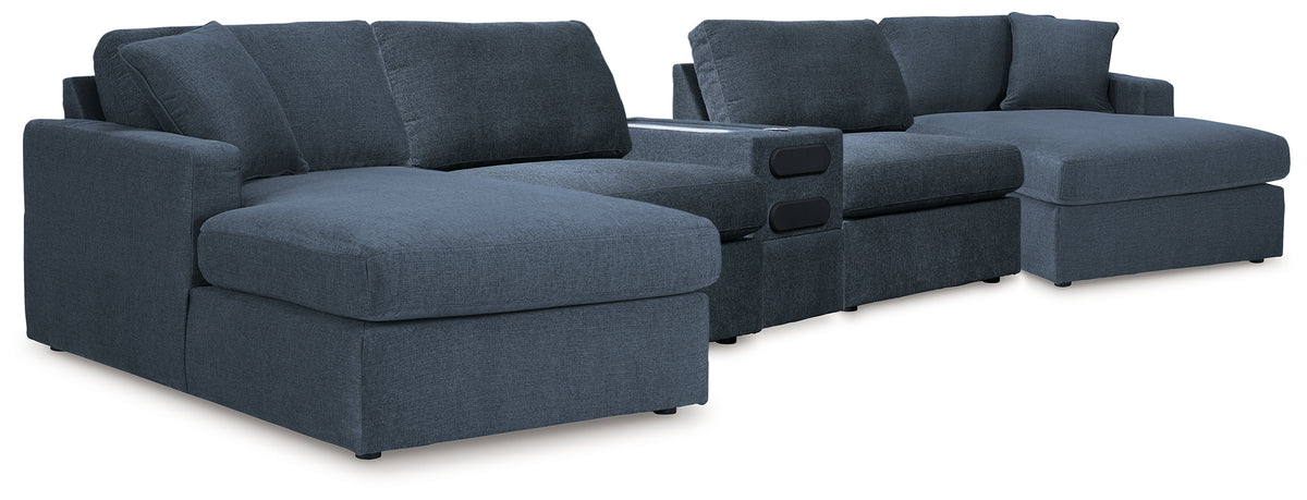 J&M Furniture - Ashley Furniture - Modmax 5 Piece Sectional with Audio Console - RAF 5 Piece Sectional with Audio Console / Oyster - 92103S70
