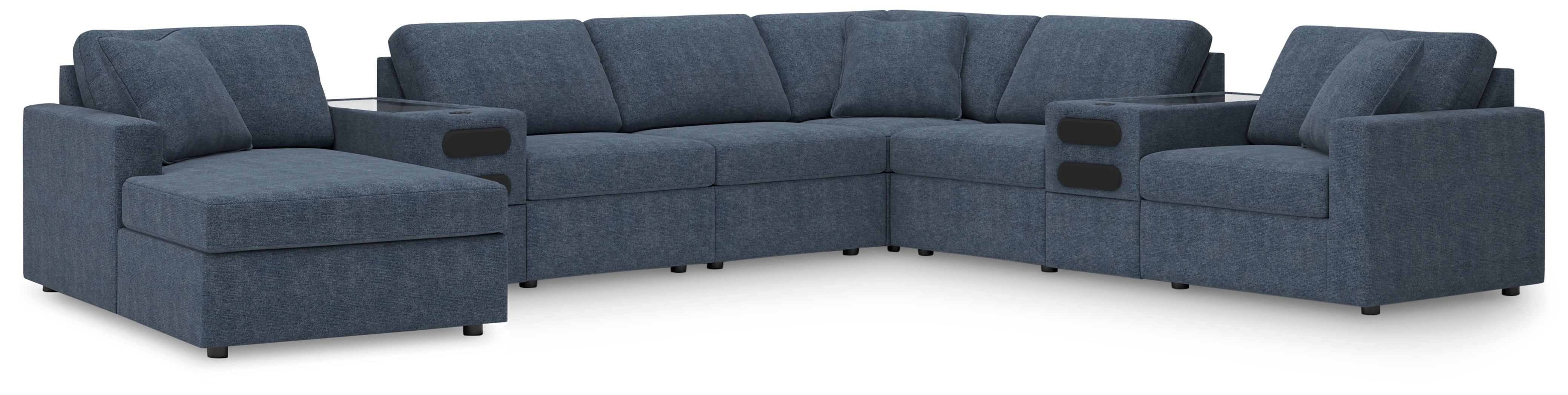 J&M Furniture - Ashley Furniture - Modmax 8-Piece Sectional with Audio System and Chaise - RAF 8-Piece Sectional with Audio System and Chaise / Ink - 92121S47