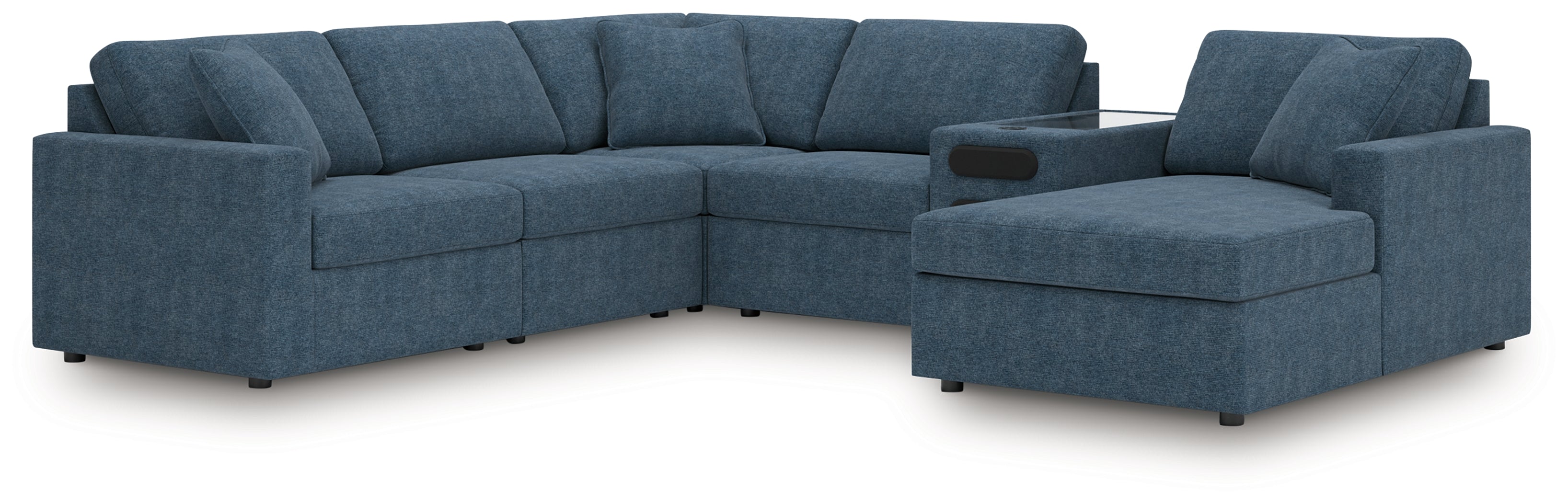 J&M Furniture - Ashley Furniture - Modmax 6-Piece Sectional with Audio System and Chaise - RAF 6-Piece Sectional with Audio System and Chaise / Ink - 92121S51