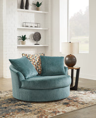 J&M Furniture - Ashley Furniture - Laylabrook Oversized Swivel Accent Chair - Oversized Swivel Accent Chair / Teal - 9220621