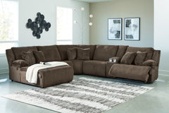 J&M Furniture - Ashley Furniture - Top Tier 6-Piece Reclining Sectional with Chaise - 6-Piece Reclining Sectional with Chaise / Chocolate - 92705S2