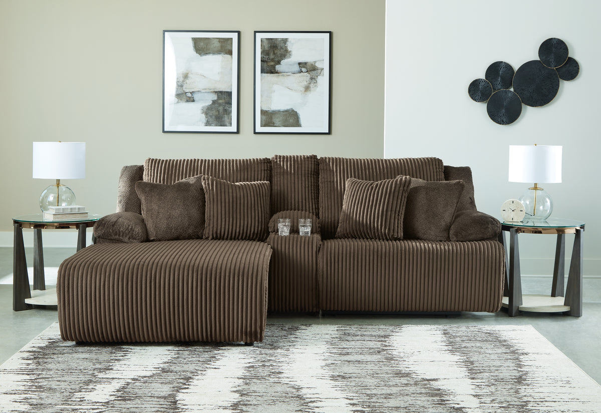J&M Furniture - Ashley Furniture - Top Tier 3-Piece Reclining Sectional Sofa with Chaise - 3-Piece Reclining Sectional Sofa with Chaise - 92705S5