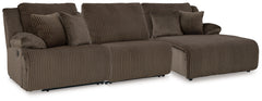 J&M Furniture - Ashley Furniture - Top Tier 3-Piece Sofa Chaise Sectional - 3-Piece Sofa Chaise Sectional / Chocolate - 92705S10