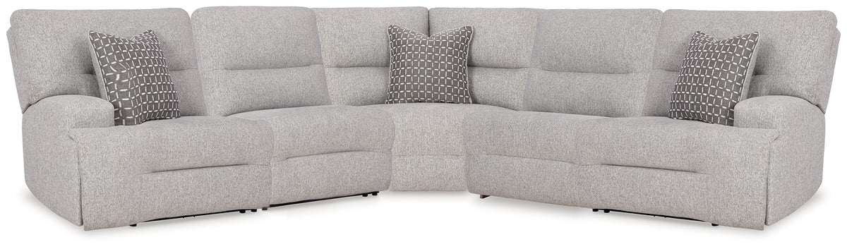 J&M Furniture - Ashley Furniture - Acklen Place 5-Piece Power Reclining Sectional - 5-Piece Power Reclining Sectional / Pewter - 93605S3