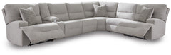 J&M Furniture - Ashley Furniture - Acklen Place 7-Piece Power Sectional Reclining Sofa with Storage Console - 7-Piece Power Sectional Reclining Sofa with Storage Console - 93605S20