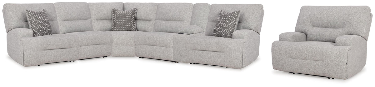 J&M Furniture - Ashley Furniture - Acklen Place 6-Piece Power Reclining Sectional and Power Recliner - 6-Piece Power Reclining Sectional and Power Recliner - 93605S8