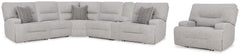 J&M Furniture - Ashley Furniture - Acklen Place 6-Piece Power Reclining Sectional and Power Recliner - 6-Piece Power Reclining Sectional and Power Recliner - 93605S8