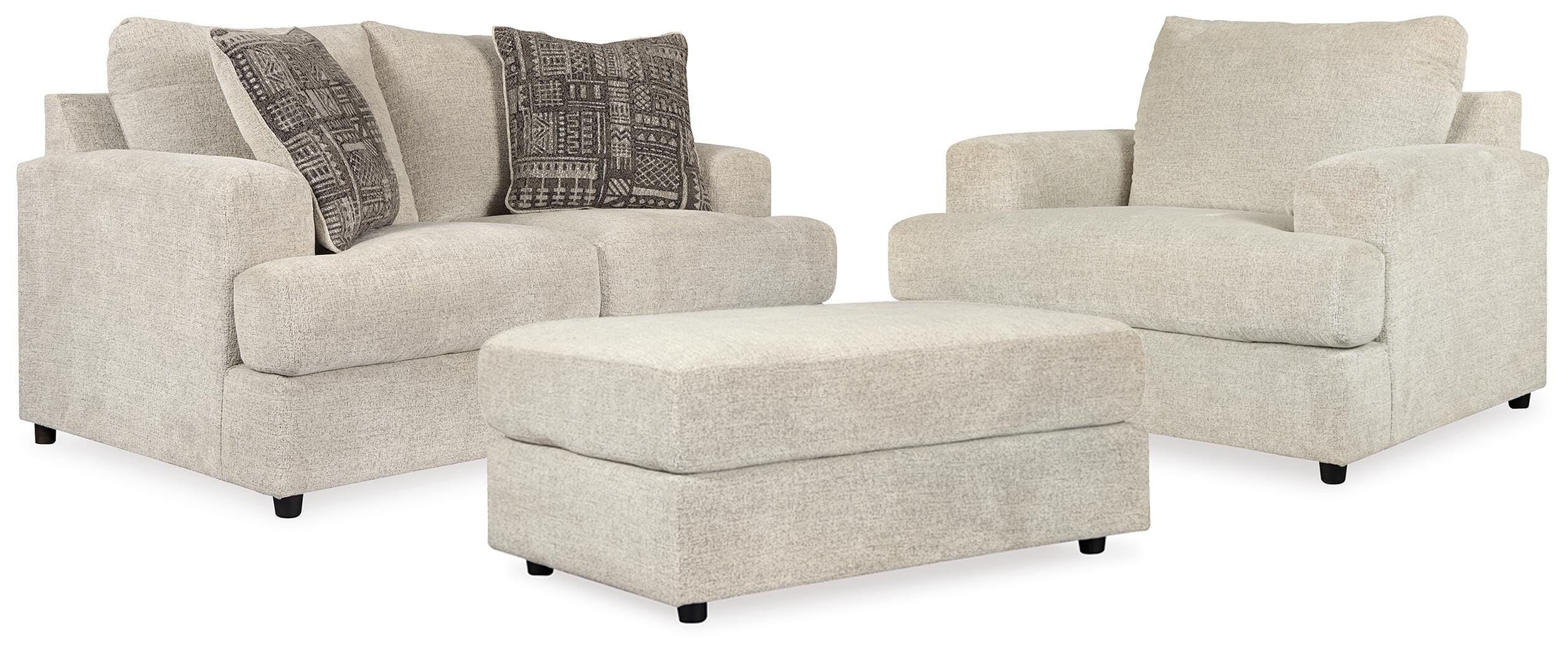 J&M Furniture - Ashley Furniture - Soletren Loveseat, Oversized Chair and Ottoman - Loveseat, Oversized Chair and Ottoman - 95104U14