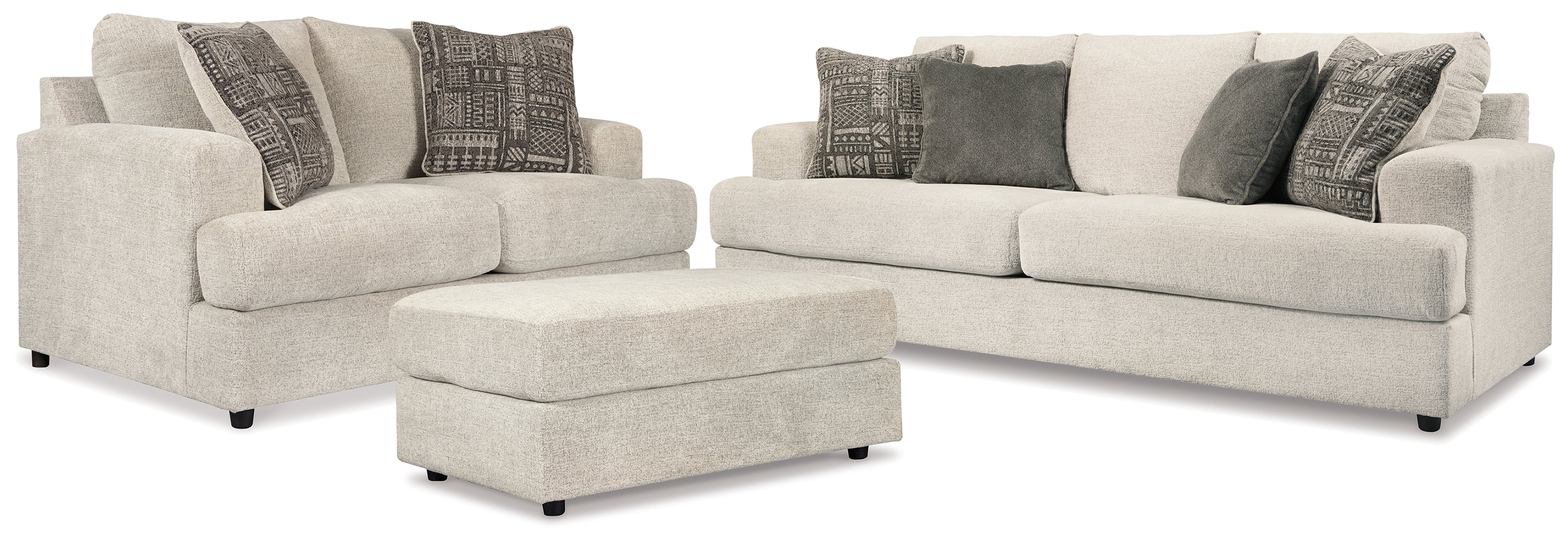 J&M Furniture - Ashley Furniture - Soletren Sofa, Loveseat, and Ottoman - Sofa, Loveseat, and Ottoman - 95104U3