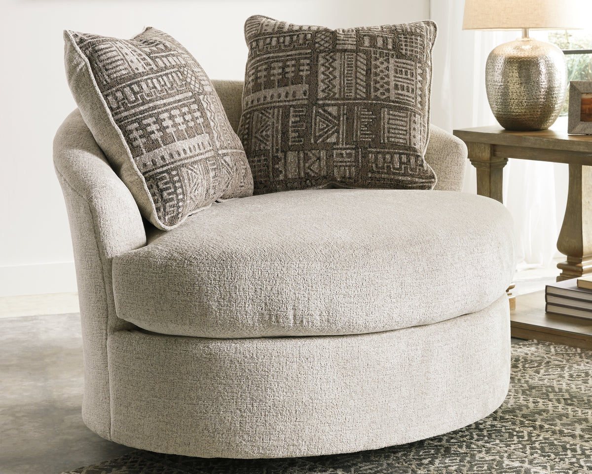 J&M Furniture - Ashley Furniture - Soletren Accent Chair - Swivel Accent Chair / Stone - 9510444