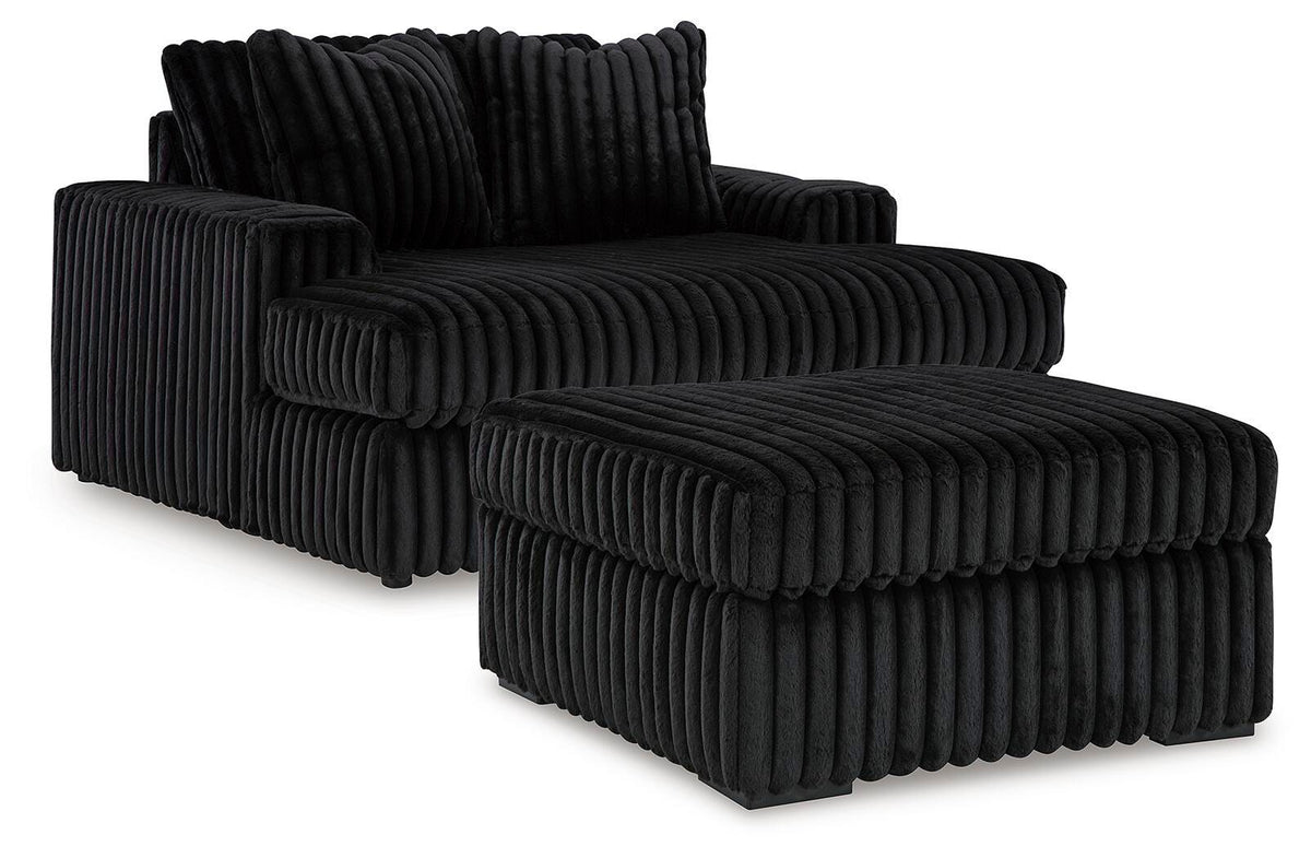 J&M Furniture - Ashley Furniture - Midnight-Madness Oversized Chaise and Oversized Accent Ottoman - Oversized Chaise and Oversized Accent Ottoman - 98103U10