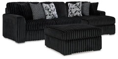 J&M Furniture - Ashley Furniture - Midnight-Madness 2-Piece Sectional and Oversized Accent Ottoman - 2-Piece Sectional and Oversized Accent Ottoman - 98103U4