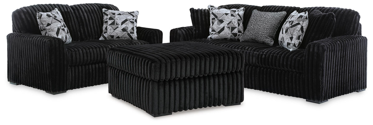 J&M Furniture - Ashley Furniture - Midnight-Madness Sofa, Loveseat and Oversized Ottoman - Sofa, Loveseat and Oversized Ottoman - 98103U13