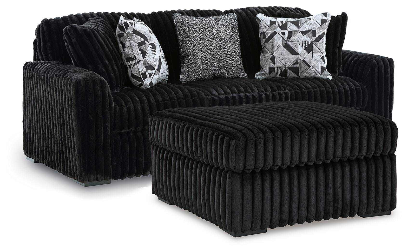 J&M Furniture - Ashley Furniture - Midnight-Madness Sofa and Oversized Ottoman - Sofa and Oversized Ottoman - 98103U16