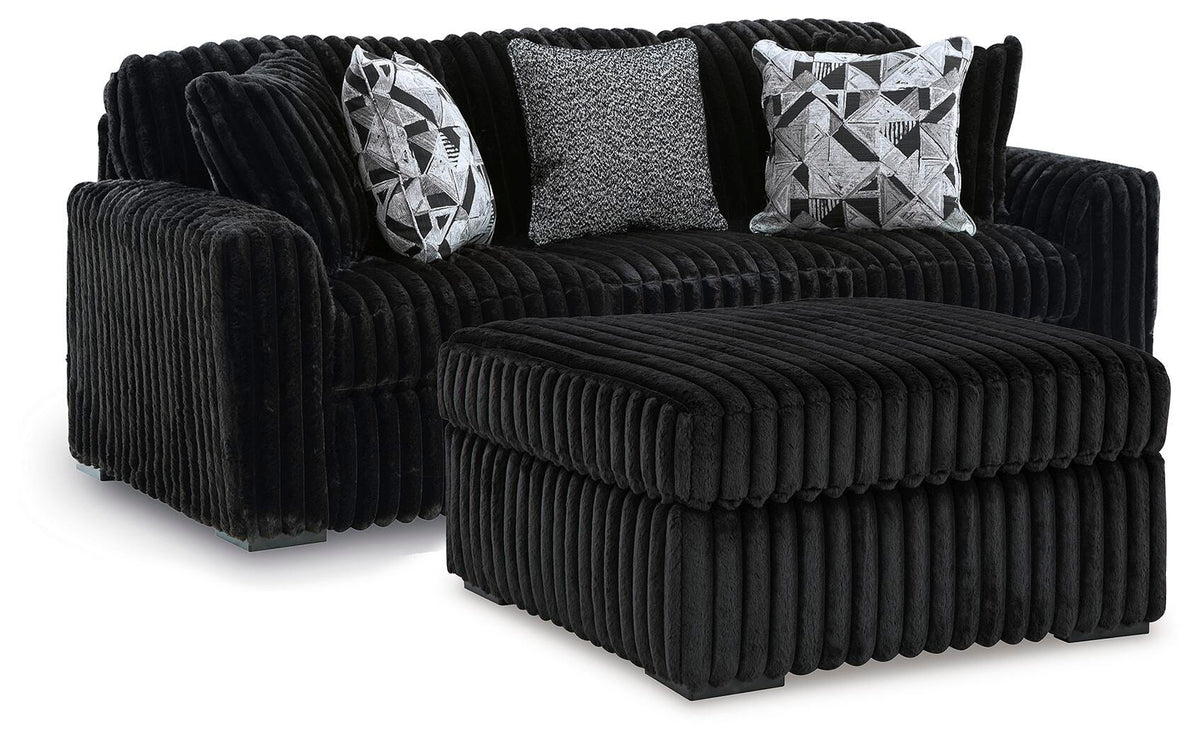 J&M Furniture - Ashley Furniture - Midnight-Madness Sofa and Oversized Ottoman - Sofa and Oversized Ottoman - 98103U16