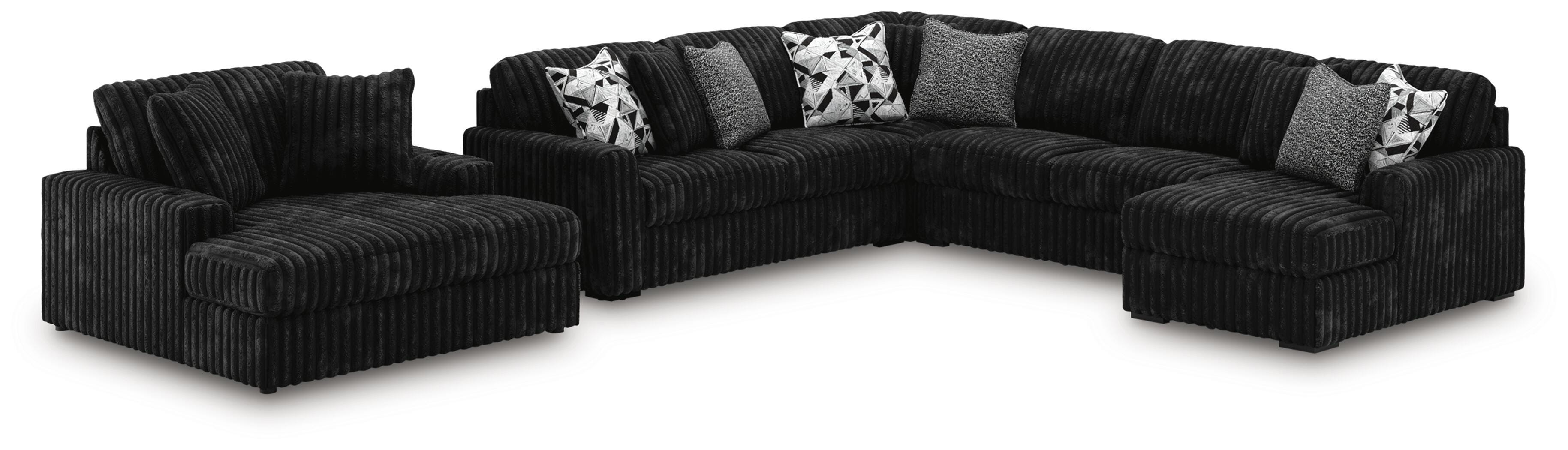 J&M Furniture - Ashley Furniture - Midnight-Madness 4-Piece Sectional and Oversized Chaise - 4-Piece Sectional and Oversized Chaise - 98103U2