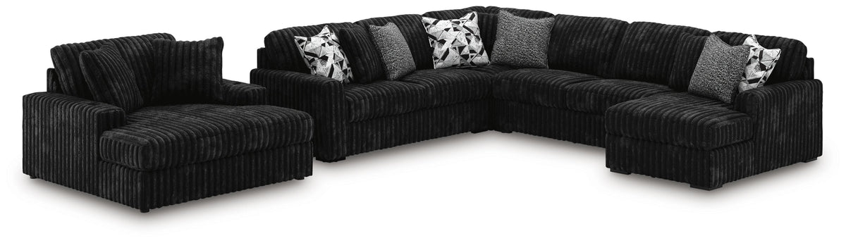 J&M Furniture - Ashley Furniture - Midnight-Madness 4-Piece Sectional and Oversized Chaise - 4-Piece Sectional and Oversized Chaise - 98103U2