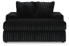 Midnight-Madness 3-Piece Sectional, Chaise and Oversized Accent Ottoman