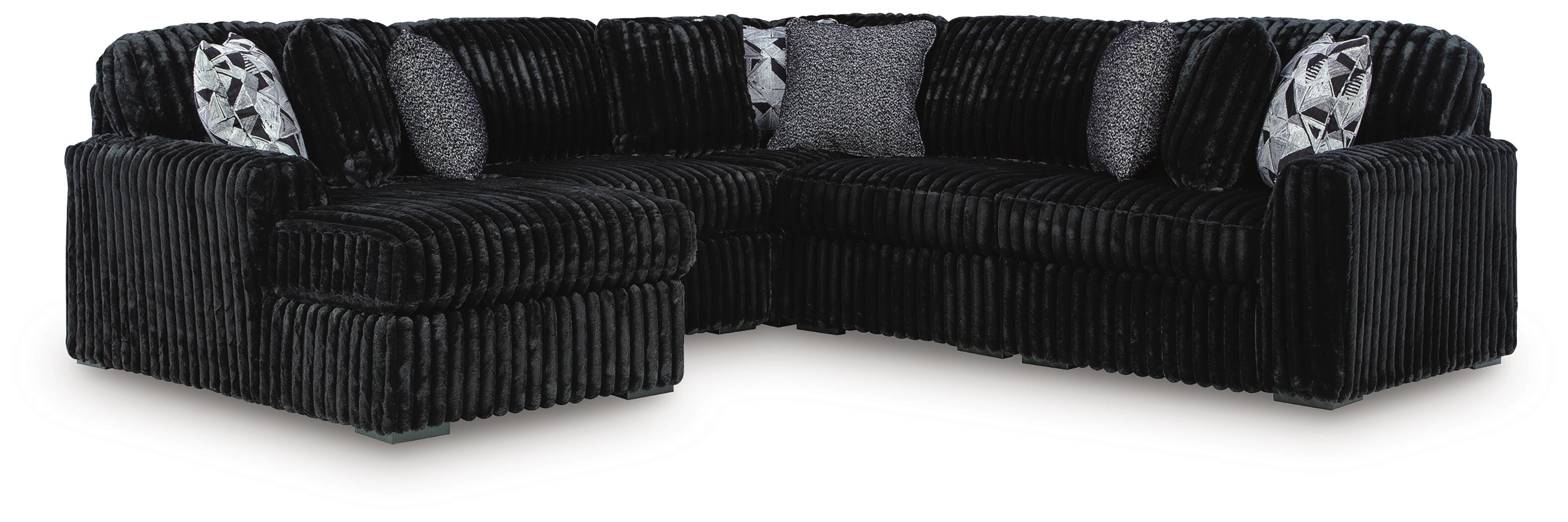 J&M Furniture - Ashley Furniture - Midnight-Madness 5-Piece Sectional with Chaise - RAF 5-Piece Sectional with Chaise - 98103S21