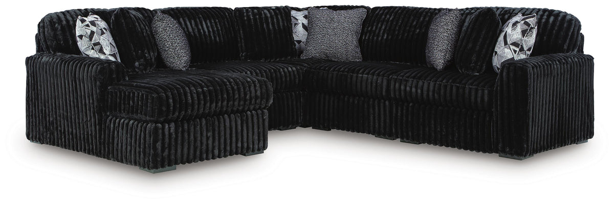 J&M Furniture - Ashley Furniture - Midnight-Madness 5-Piece Sectional with Chaise - RAF 5-Piece Sectional with Chaise - 98103S21