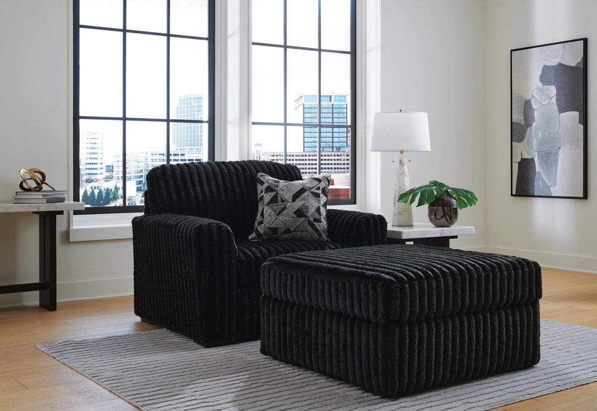 J&M Furniture - Ashley Furniture - Midnight-Madness Oversized Chair and Ottoman - Oversized Chair and Ottoman - 98103U15