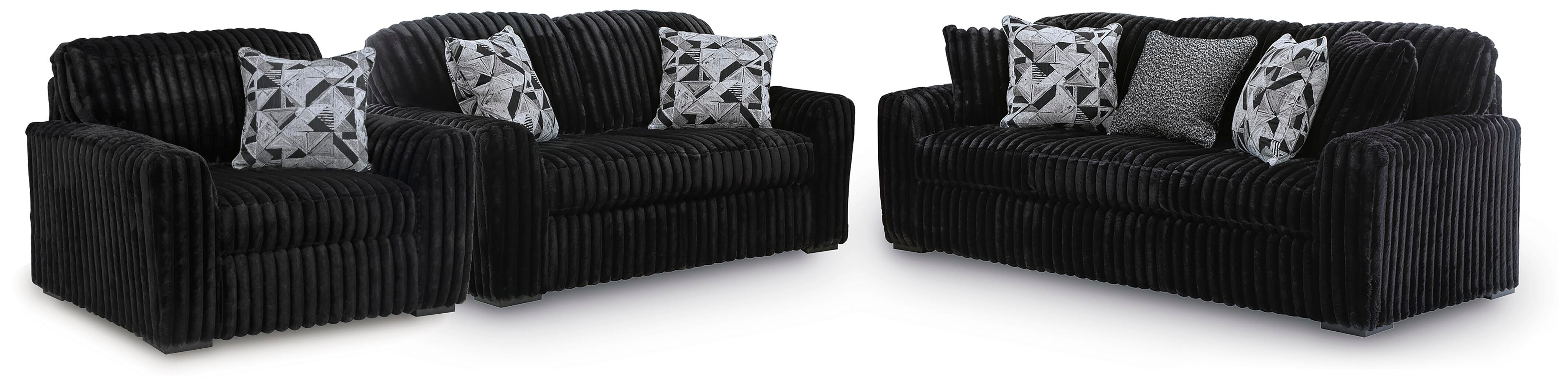 J&M Furniture - Ashley Furniture - Midnight-Madness Sofa, Loveseat and Oversized Chair - Sofa, Loveseat and Oversized Chair - 98103U14